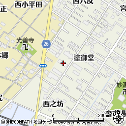 愛知県岡崎市大和町塗御堂55周辺の地図