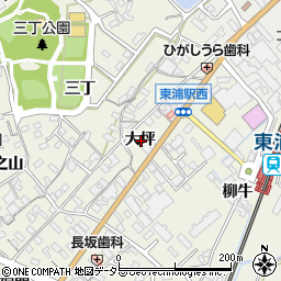 愛知県知多郡東浦町藤江大坪周辺の地図
