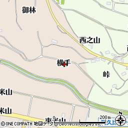 愛知県知多郡阿久比町草木横手周辺の地図