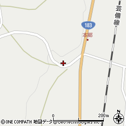 広島県庄原市西城町中野457周辺の地図