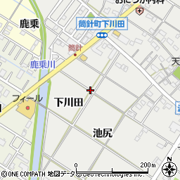 愛知県岡崎市筒針町周辺の地図