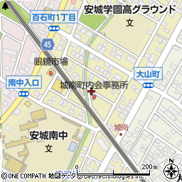 愛知県安城市城南町周辺の地図