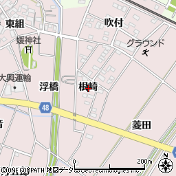 愛知県安城市上条町根崎周辺の地図