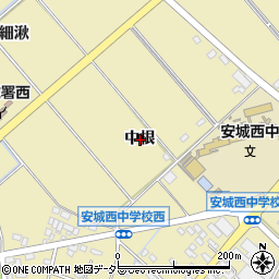 愛知県安城市福釜町中根周辺の地図