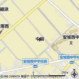 愛知県安城市福釜町（中根）周辺の地図