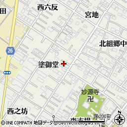 愛知県岡崎市大和町塗御堂5周辺の地図