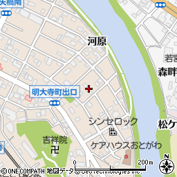 愛知県岡崎市明大寺町中道周辺の地図