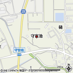 愛知県東浦町（知多郡）藤江（守宮池）周辺の地図