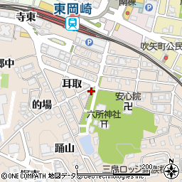 愛知県岡崎市明大寺町耳取周辺の地図