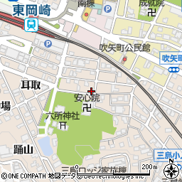 愛知県岡崎市明大寺町馬場東115周辺の地図