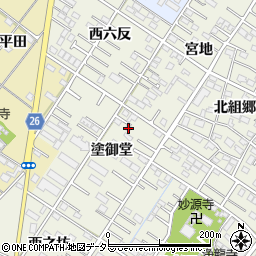 愛知県岡崎市大和町塗御堂42周辺の地図