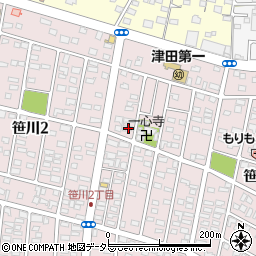 三重県四日市市笹川1丁目168周辺の地図