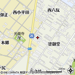 愛知県岡崎市大和町塗御堂62周辺の地図