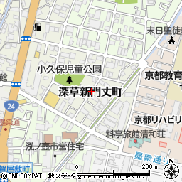 京都府京都市伏見区深草新門丈町周辺の地図