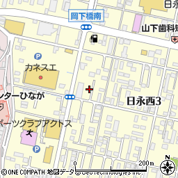 三重県四日市市日永西3丁目15周辺の地図