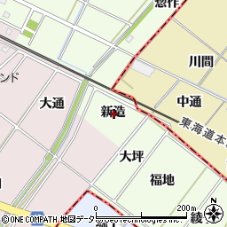 愛知県安城市山崎町新造周辺の地図