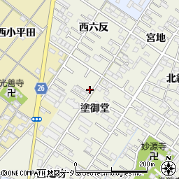 愛知県岡崎市大和町塗御堂50-1周辺の地図