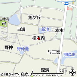 愛知県知多市金沢松之内周辺の地図
