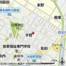 愛知県岡崎市大和町周辺の地図