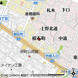 愛知県岡崎市根石町周辺の地図