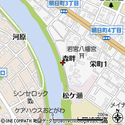 愛知県岡崎市朝日町森畔周辺の地図