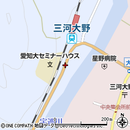 愛知県新城市富栄大下貝津周辺の地図