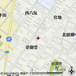 愛知県岡崎市大和町塗御堂44周辺の地図