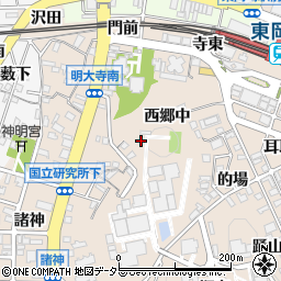愛知県岡崎市明大寺町西郷中周辺の地図