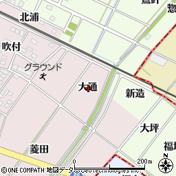 愛知県安城市上条町大通周辺の地図