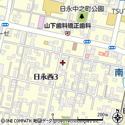 三重県四日市市日永西周辺の地図