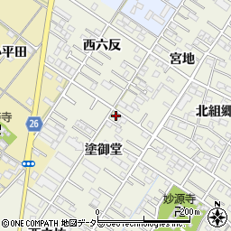 愛知県岡崎市大和町塗御堂43周辺の地図