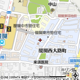 京都市醍醐東市営住宅３街区周辺の地図