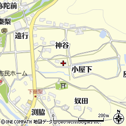 愛知県岡崎市秦梨町小屋下周辺の地図