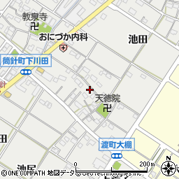 愛知県岡崎市筒針町池田258周辺の地図