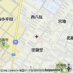 愛知県岡崎市大和町塗御堂46周辺の地図