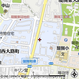 京都府京都市伏見区醍醐西大路町44周辺の地図