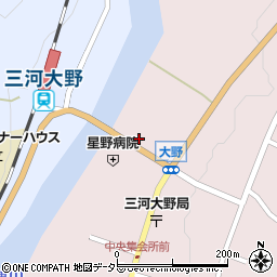愛知県新城市大野上野66周辺の地図
