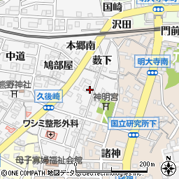 愛知県岡崎市久後崎町両神周辺の地図