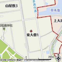 愛知県知多市東大僧1丁目周辺の地図