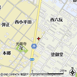 愛知県岡崎市新堀町東小平田18周辺の地図