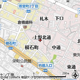 愛知県岡崎市欠町（上野北通）周辺の地図