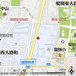 京都府京都市伏見区醍醐西大路町44-59周辺の地図