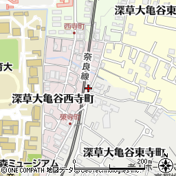 京都府京都市伏見区深草大亀谷西寺町73周辺の地図