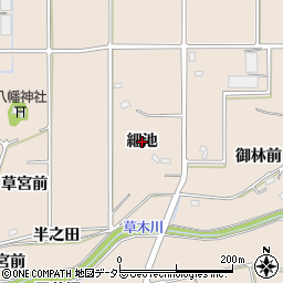 愛知県阿久比町（知多郡）草木（細池）周辺の地図