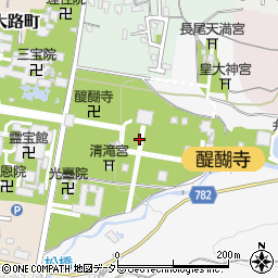 京都府京都市伏見区醍醐伽藍町周辺の地図