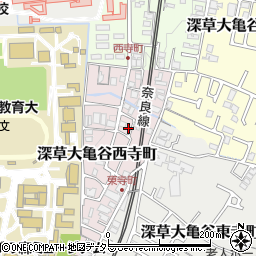 京都府京都市伏見区深草大亀谷西寺町43周辺の地図