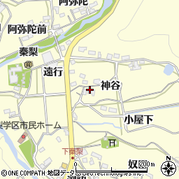 愛知県岡崎市秦梨町神谷周辺の地図