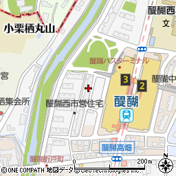京都市醍醐西市営住宅３街区１１号棟周辺の地図