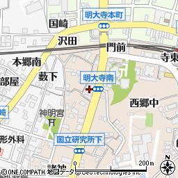 愛知県岡崎市明大寺町西郷中28周辺の地図