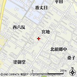 愛知県岡崎市大和町宮地42周辺の地図